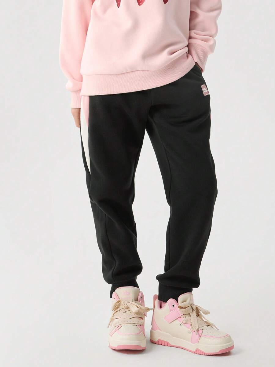 Balabala Pantalones jogger para niñas, pantalones holgados y cálidos de forro polar para otoño/invierno 2024