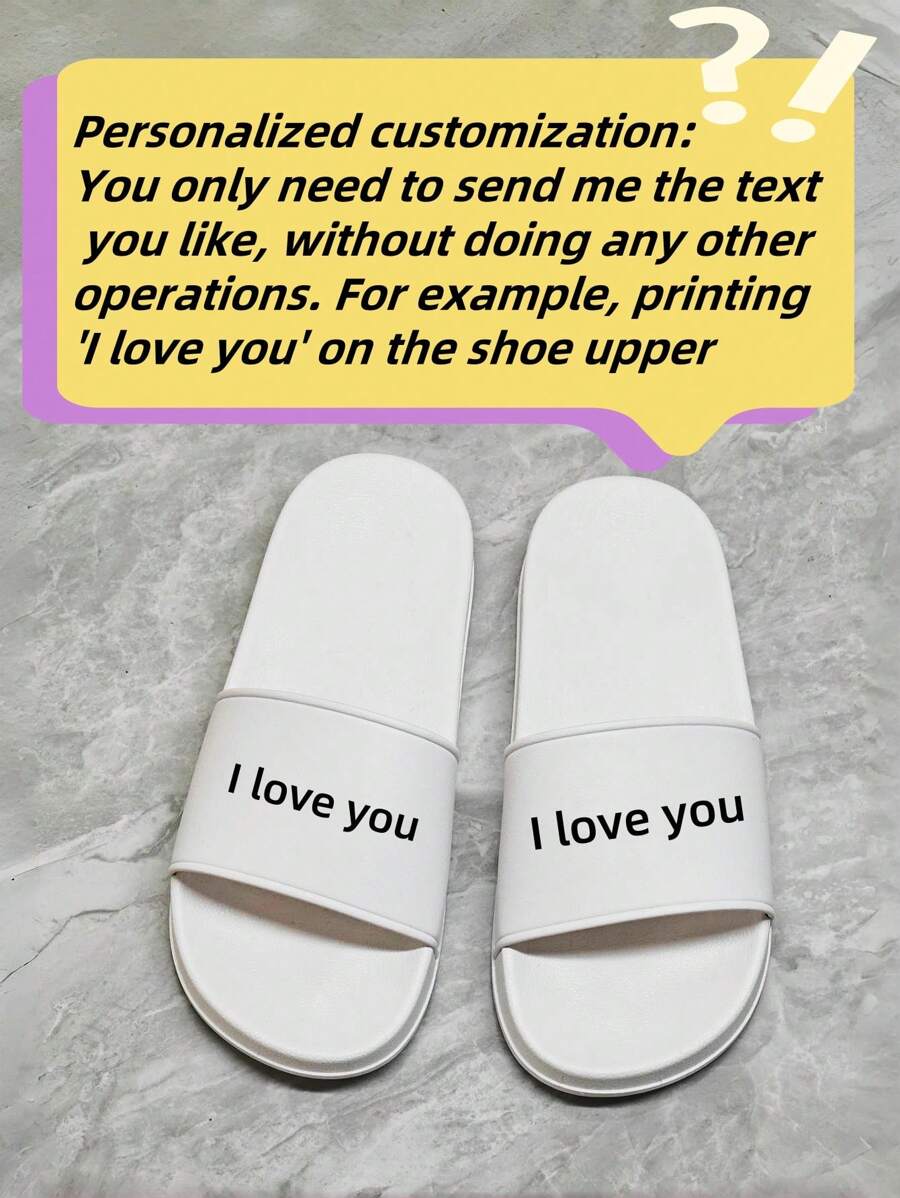 Sandalias personalizadas con texto y logo para hombre, adecuadas para hotel, B&B, playa, hogar