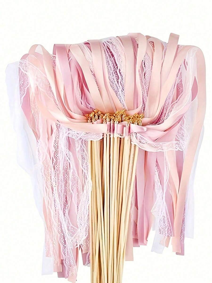 20Pcs Lace Fairy Wands With Lace Streamer And Bell Ideal For Birthday Wedding Parties Home And Scene Decoration Theme Party Supplies Summer Gifts Beach Back To School School Supplies Room Decor