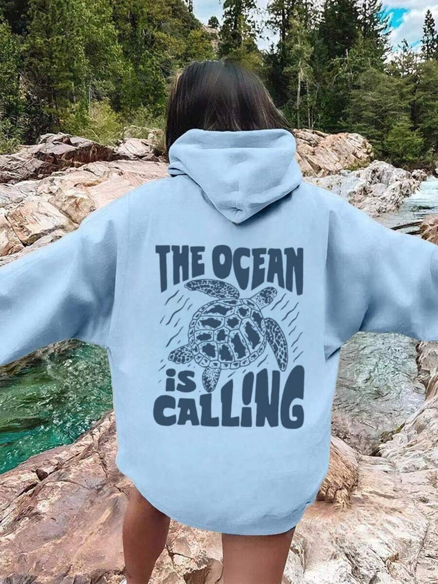 Een casual hoodie met print voor meisjes en kinderen, met een capuchontrui voor studenten in de herfst en winter. Lange mouwen met een zachte en dikke top - een leuke strand- en vakantie-hoodie in schildpadstijl die nooit uit de mode raakt, geschikt om dagelijks mee te spelen! Hoodies voor meisjes (tween) Meisjeskleding (tween)