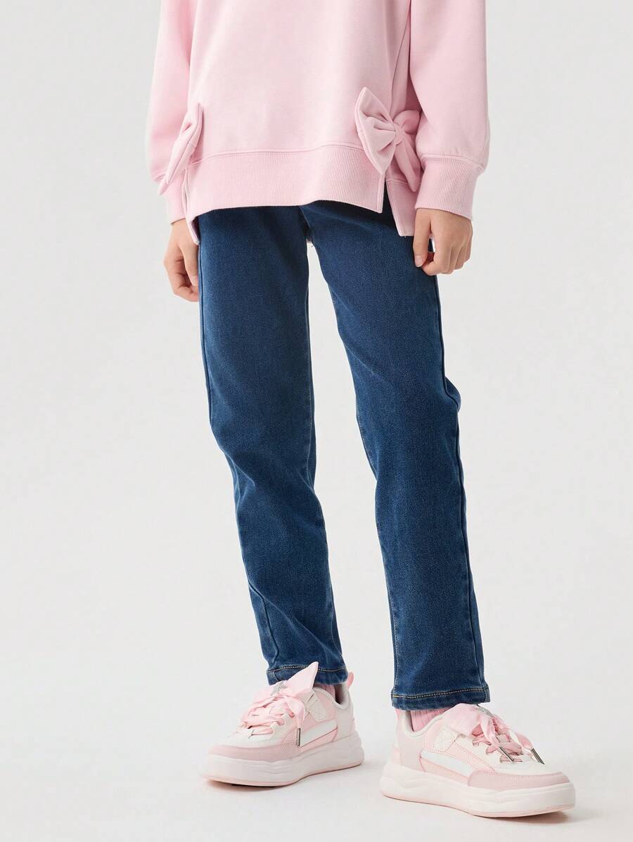 Balabala Pantalones vaqueros forrados térmicamente para niñas preadolescentes, cálidos y con estilo, Jeans de invierno 2024