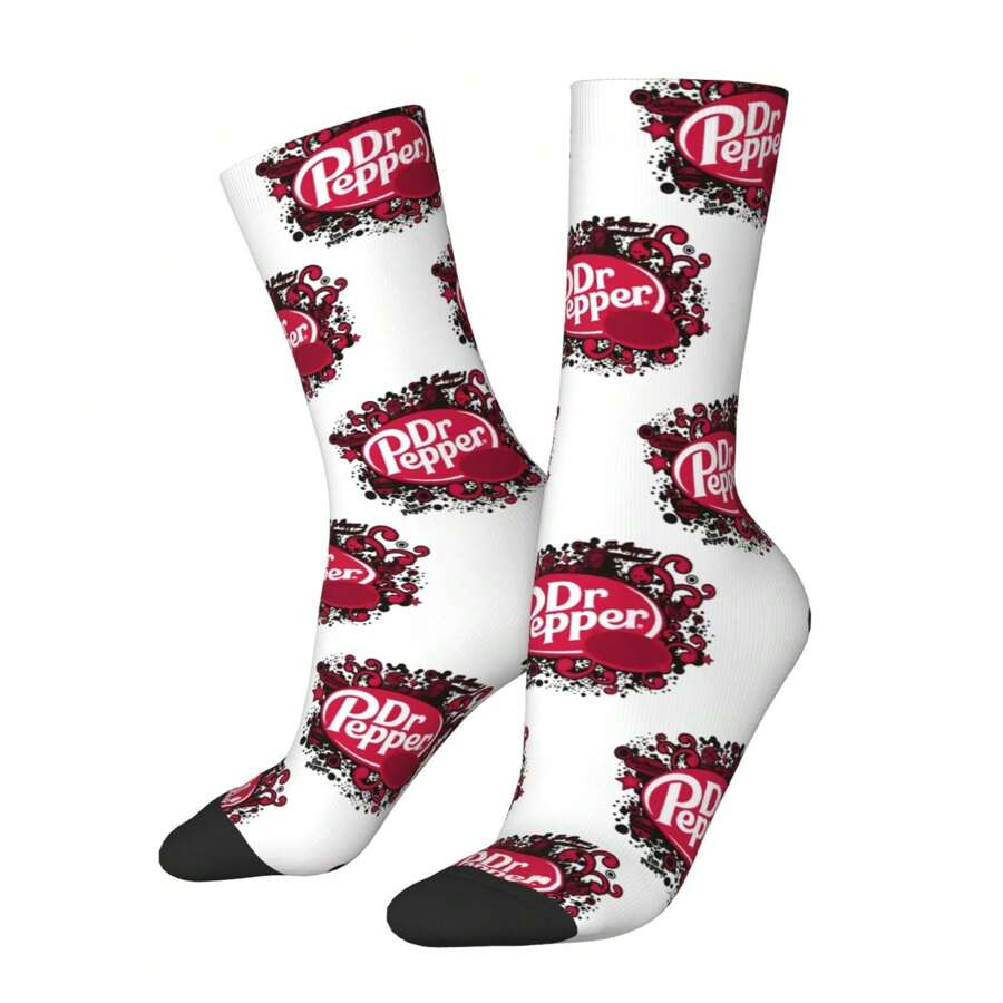 1 par de calcetines locos de estilo retro Harajuku hip hop novedoso y casual con estampado de '1' feliz y divertido