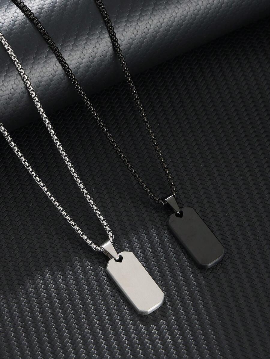 1 pièce Collier pendentif en forme de cœur cubique en acier inoxydable à la mode pour hommes, adapté pour un port quotidien, Valentin