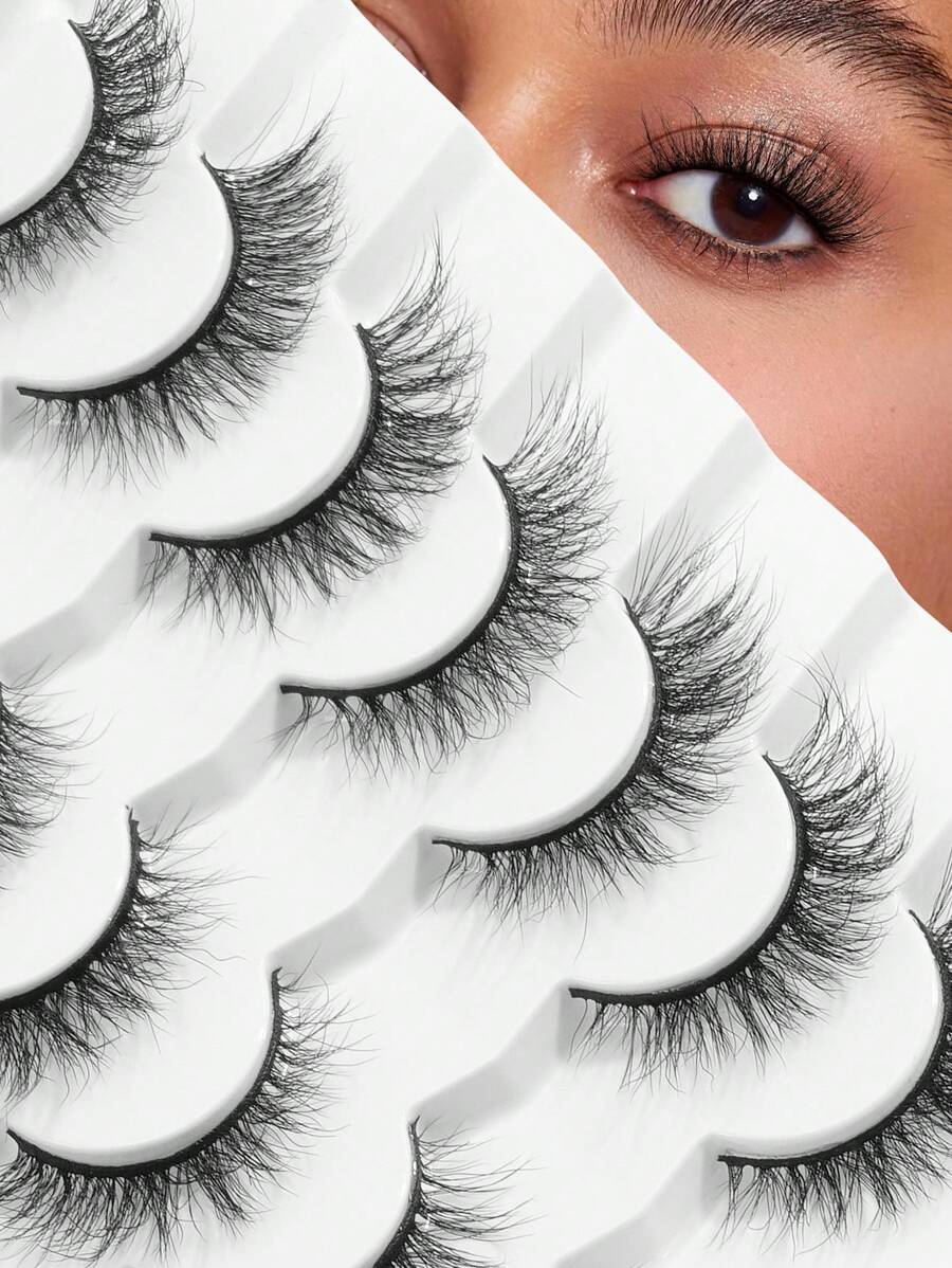 MAGEFY MAGEFY 7 pares de pestañas postizas naturales, pestañas gruesas y esponjosas y rizadas para uso en fiestas, pestañas manga, artículos esenciales para viaje,pestañas pestans extensiones de pestañas