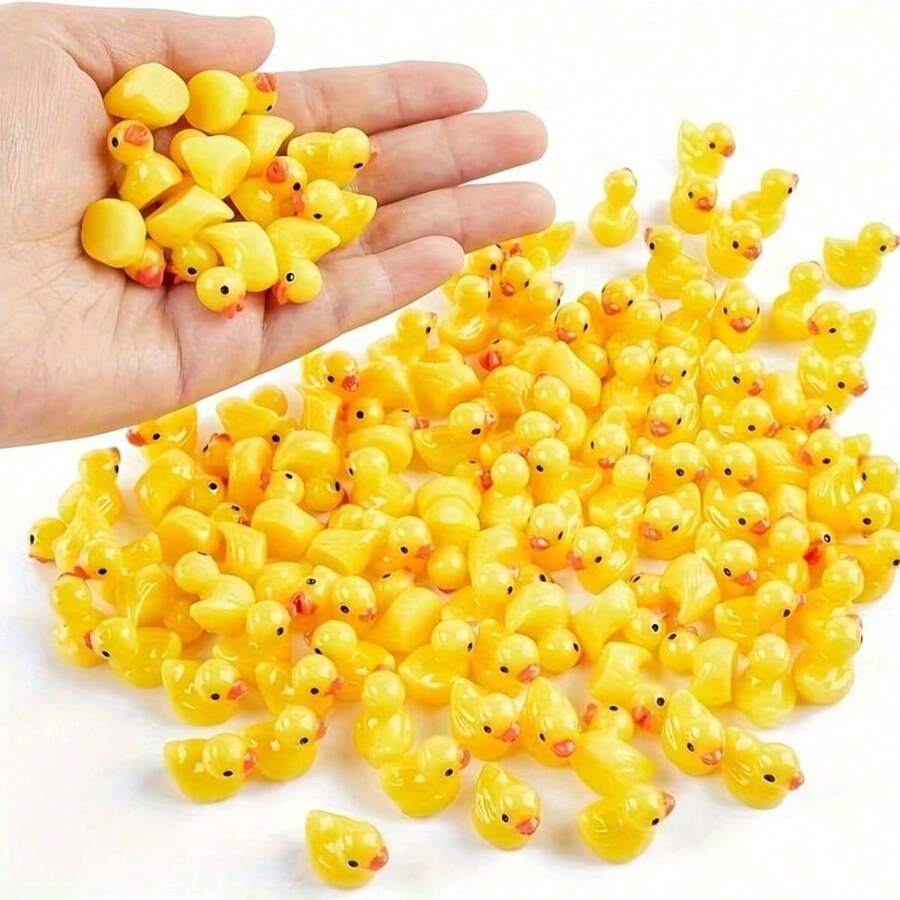10/20/50/100 piezas Mini Patos de resina, figuritas de patos pequeños a granel para decoración de casa de muñecas en miniatura, accesorios, jardín, acuario, macetas, decoración DIY, juguetes, decoraciones de fiesta, habitación, jardín y festival, recuerdos de fiesta