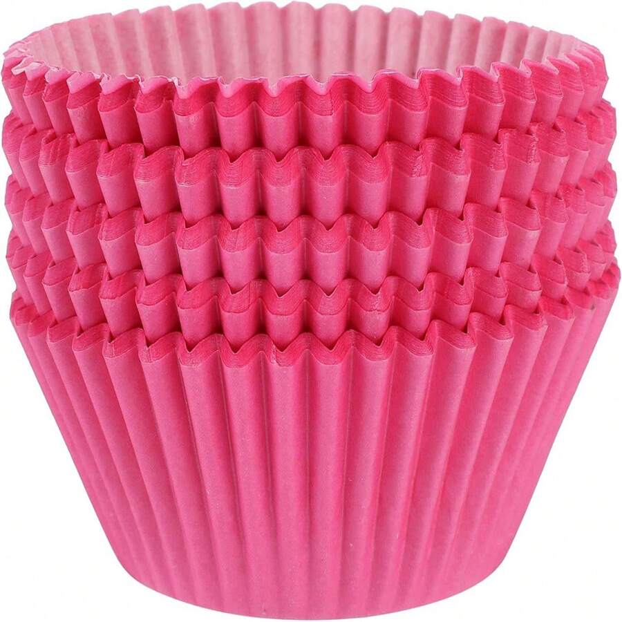 Caissettes à pâtisserie roses, 100/200/500 pièces de moules à muffins en papier antiadhésifs, pour fêtes, mariages, anniversaires, Noël