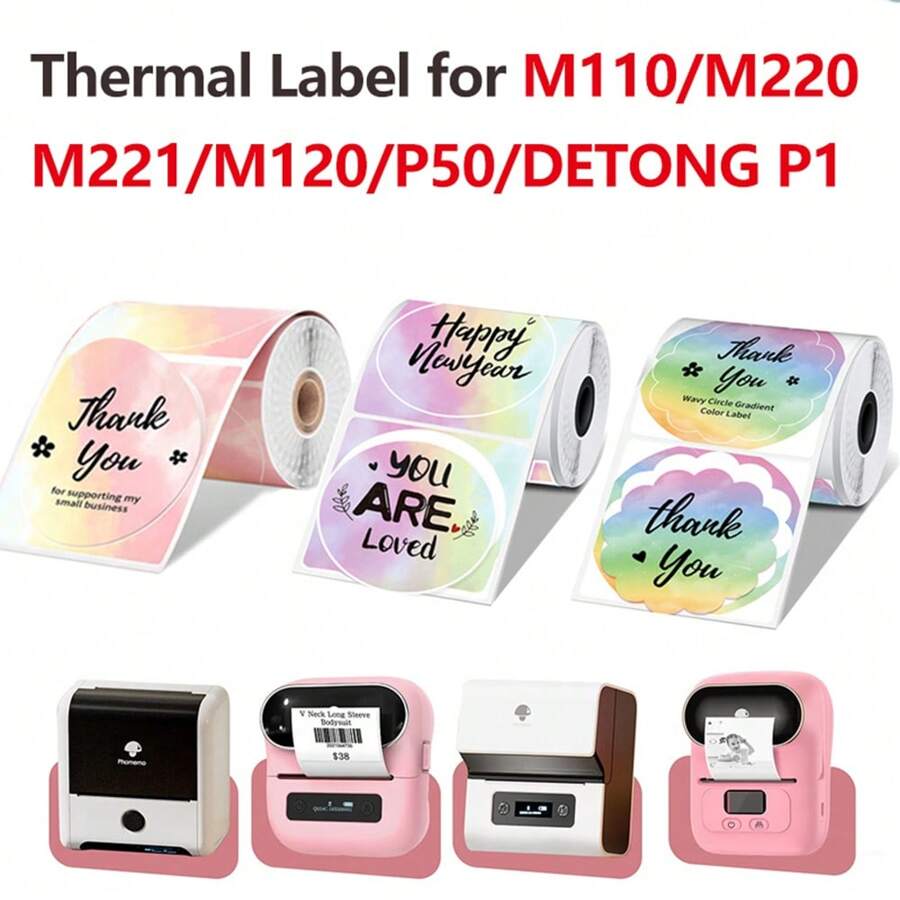 Sticker thermique holographique laser argent M110 pour les artisanats de fête, les décorations de fête, compatible avec M220 E210 P50 DETONG P1