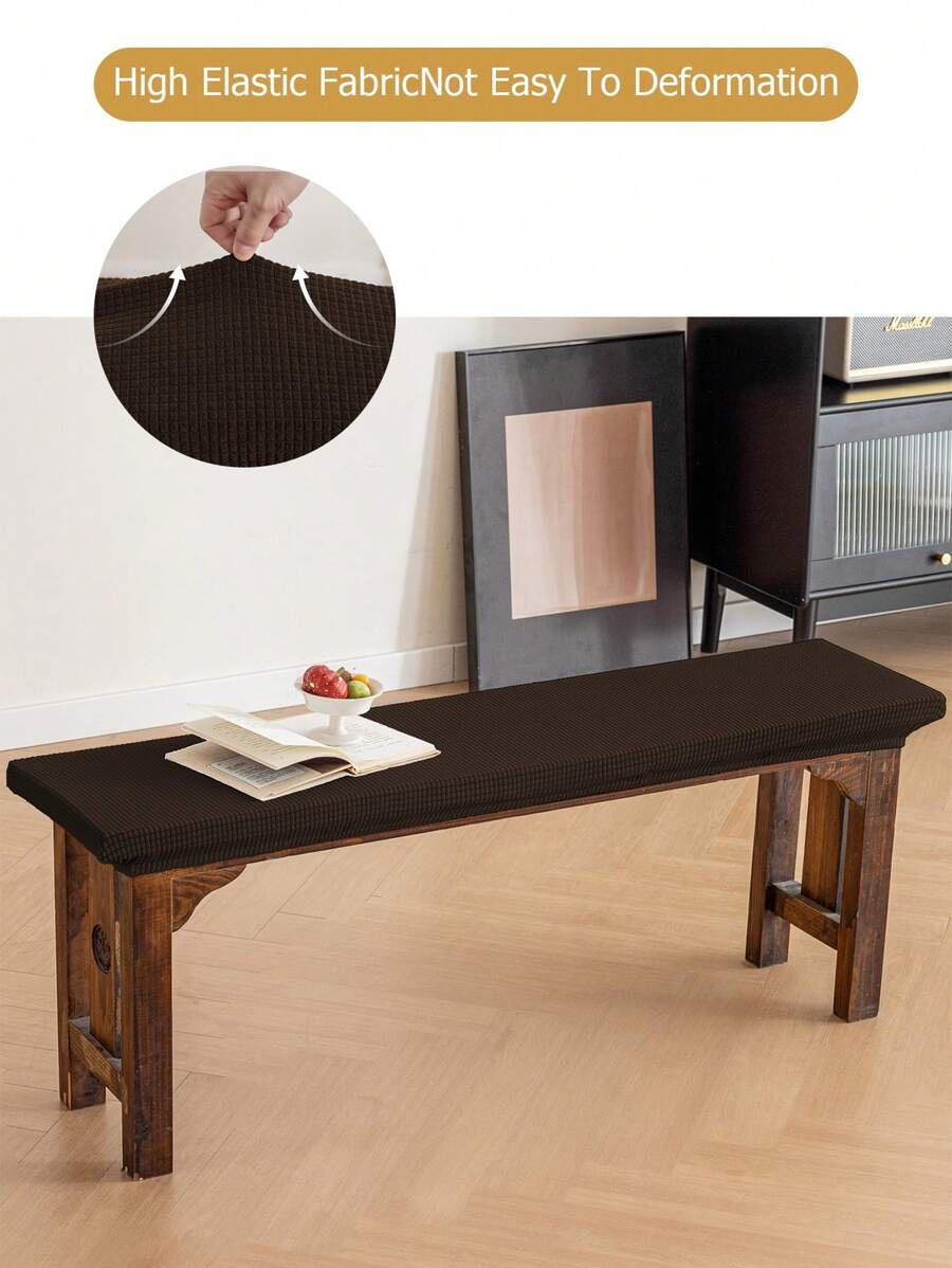 1 pièce Housse de banc avec motif de grains de maïs, housse élastique stretch à couverture complète de couleur unie simple pour la maison et l'hôtel, housse de coussin de siège
