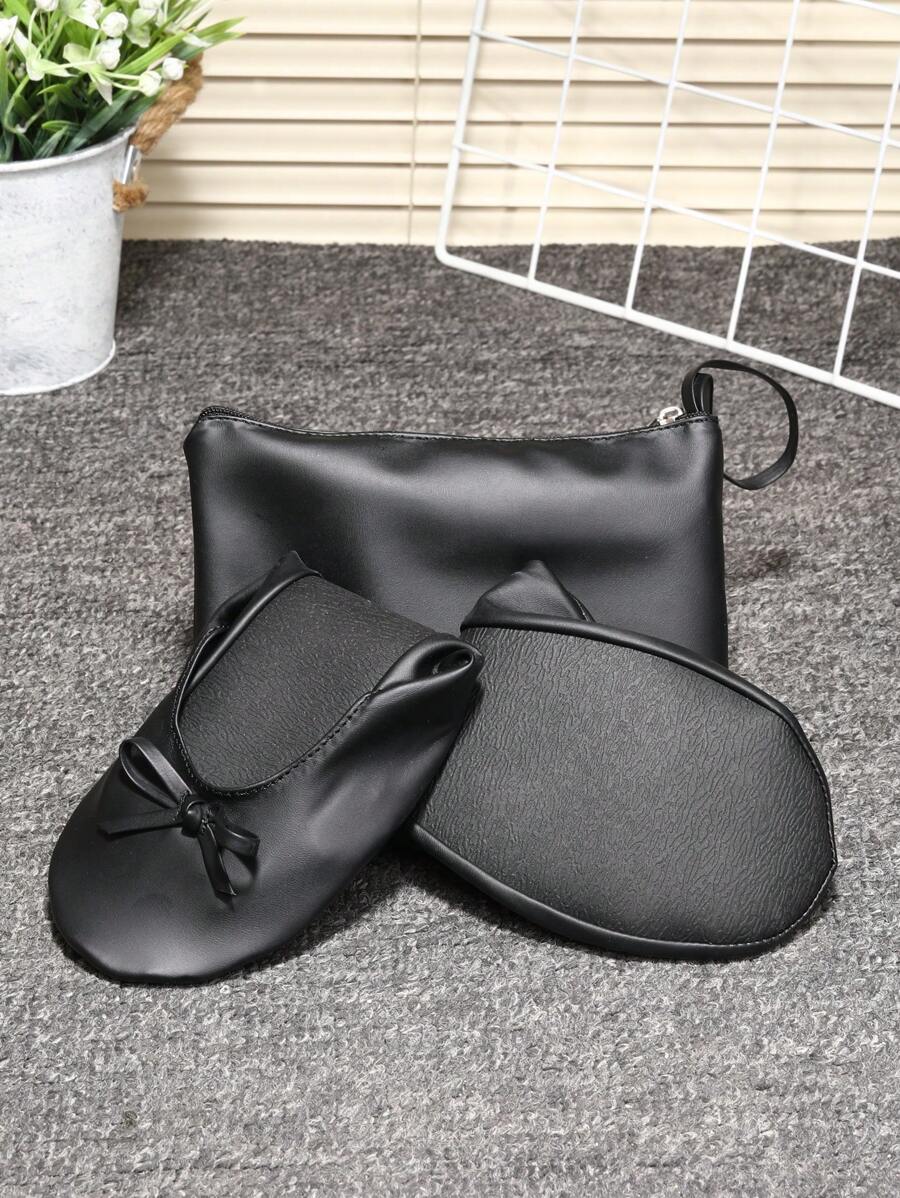 Zapatos planos plegables portátiles para niños, zapatos de yoga, zapatos de ballet, pantuflas plegables para viaje, zapatos planos con banda elástica sencilla, zapatos de práctica de yoga interiores plateados para niñas, zapatos planos casuales suaves y cómodos, adecuados para uso interior y exterior