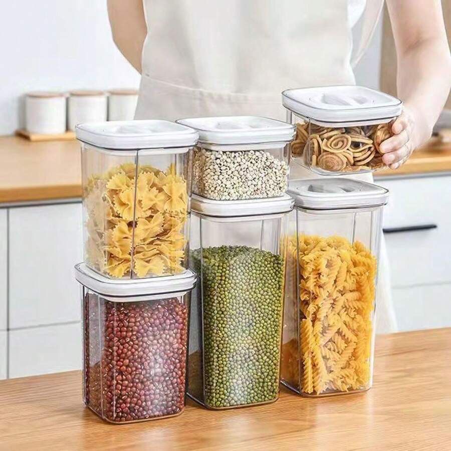 1pc Multi-Grain Sealed Food Storage Canister, Ideal For Preserving Food, Snacks, Coffee Beans, Sugar