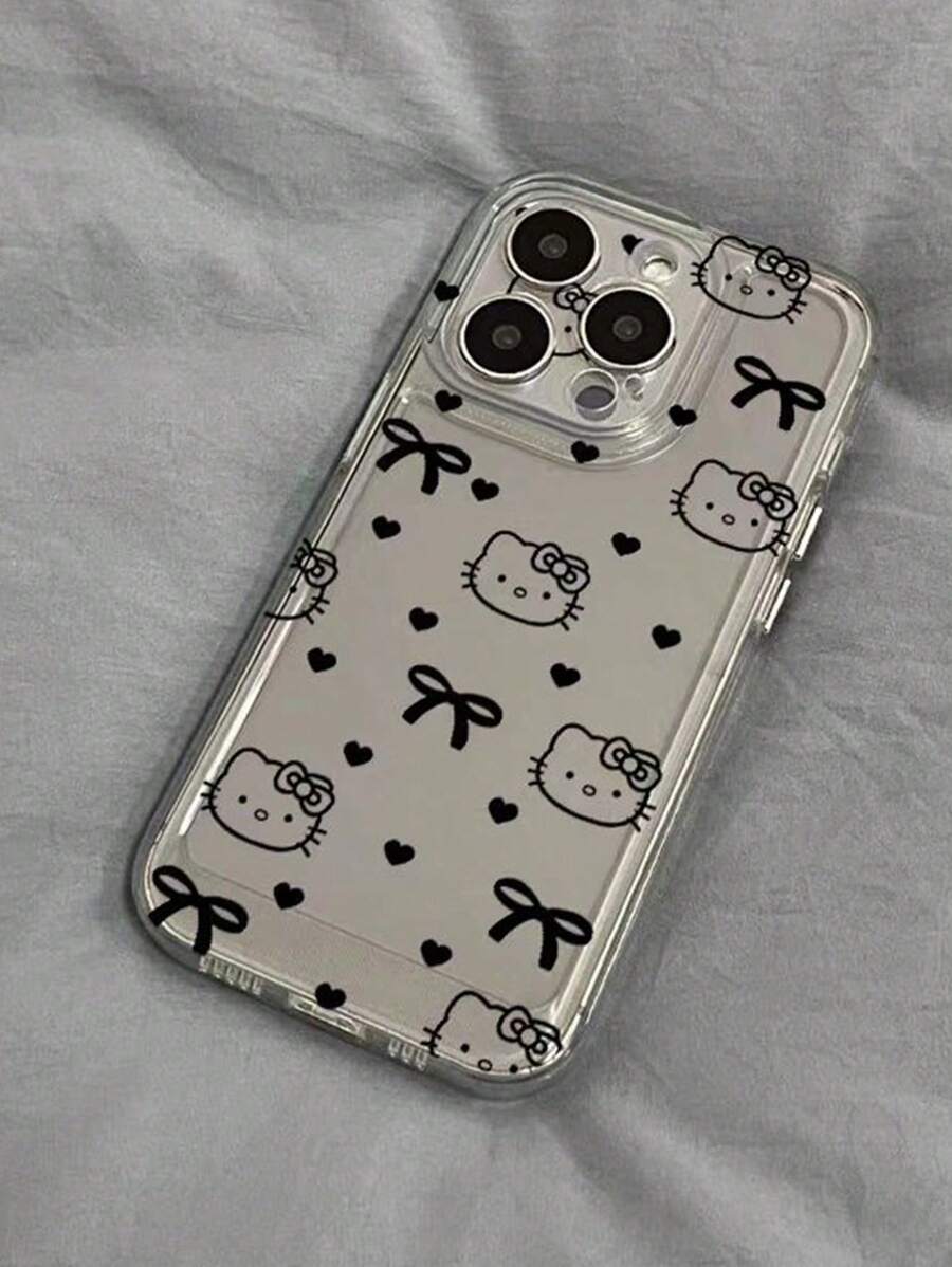 Sanrio Étui de téléphone antichoc compatible avec iPhone de la série minimaliste Apple Hello chat KT chat Space