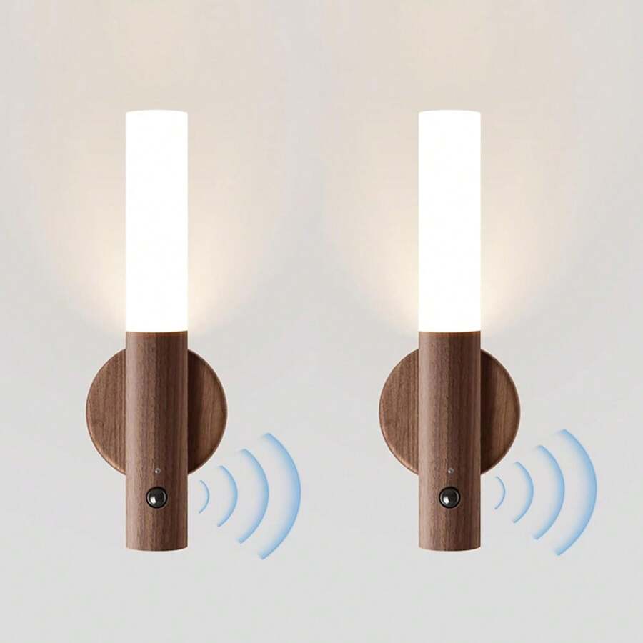 2024 New 2-Piece Set. Intelligent Sensing LED Night Light - Rechargeable, USB Powered, Touch Light, Suitable For Corridors, Hallways, Garages, Safes, Cabinets, And Bathroom Walls Sensing Function - Automatic Human Body Sensing, Energy-Saving And Safe