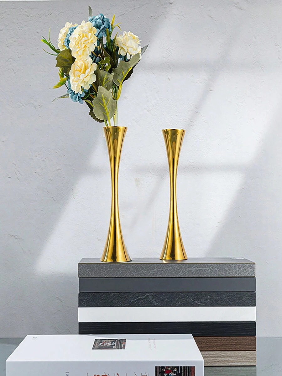 Vaso in acciaio inossidabile, innovativo, elegante, moderno, dalla bocca rotonda, vaso in metallo per fiori per il tavolo del soggiorno