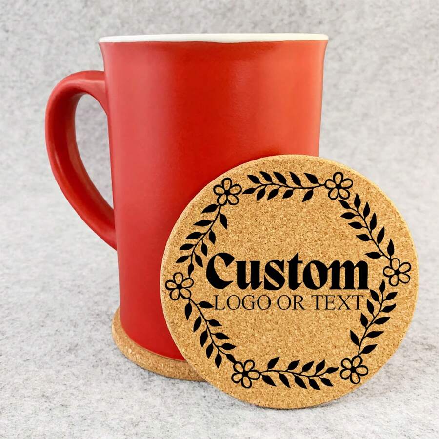 10/20/30/50 STUKS 3,54 inch (9 cm) Gepersonaliseerde kurken onderzetter, aangepaste bulk huwelijksgunsten voor gasten, bruidsdouchegeschenk, feestgunsten, zakelijke promotionele artikelen