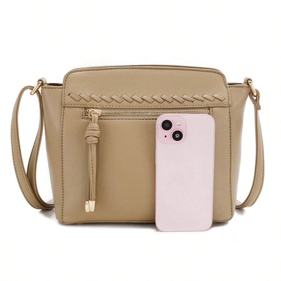 Crossbody Bag, PU Leather Solid Color Bag Wallet, Classic Multifunctional Fashionable Women's Shoulder Bag Gift