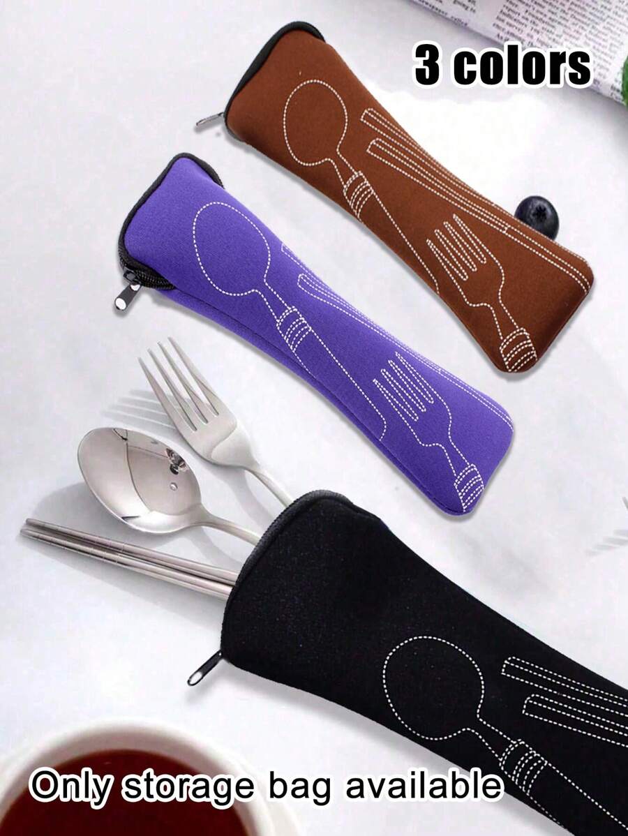 Caja de almacenamiento, bolsas de tela impermeables y portátiles para cubiertos, bolsas duraderas para utensilios con cremallera, para tenedor, cuchara y cuchillo, para camping, picnic, escuela y oficina, organizadores y almacenamiento del hogar, accesorios del hogar, solo bolsa de almacenamiento disponible