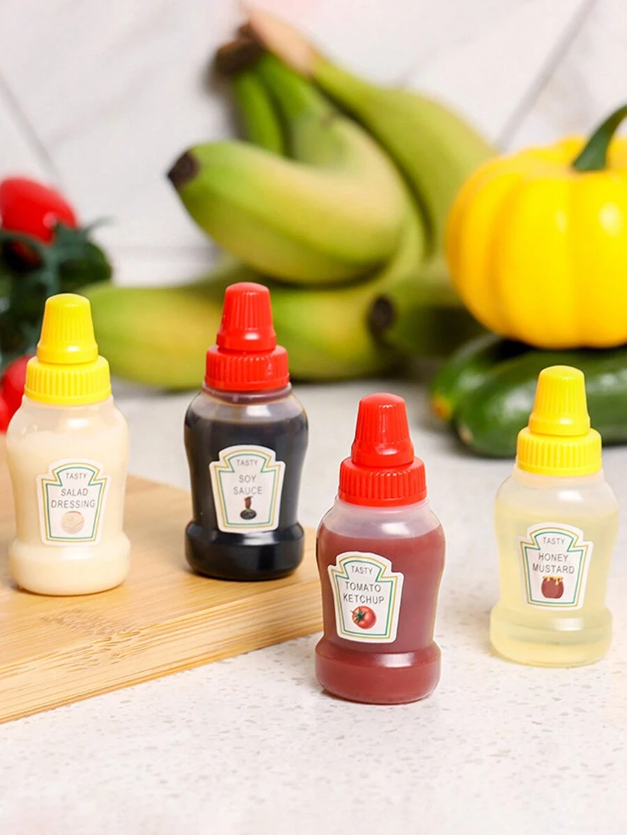 4 peças mini molho prato apertar garrafa etiqueta padrão aleatório, cozinha, presente de Natal