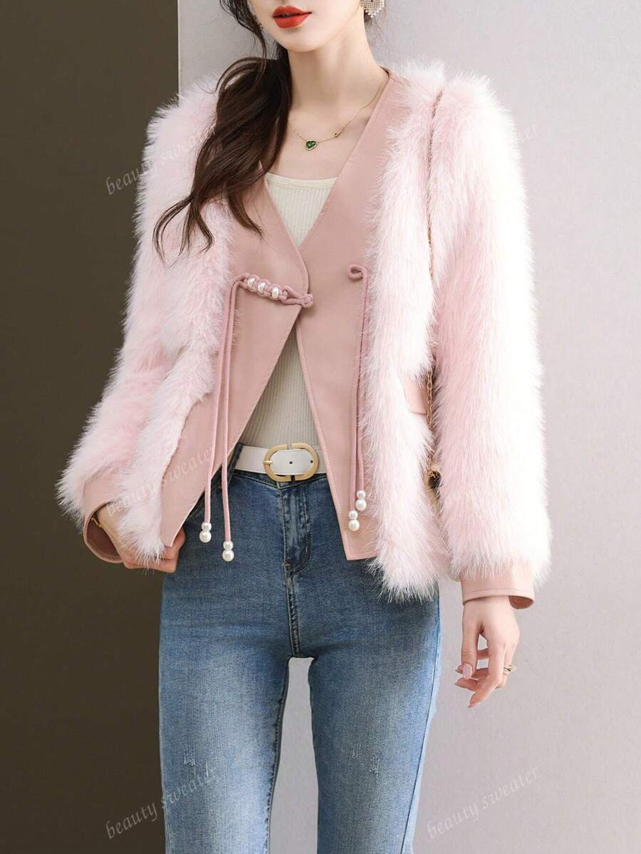 Herfst/Winter Fluffy Jas Met Premium Elegante Sfeer, Chique Harige Trui Voor Vrouwen