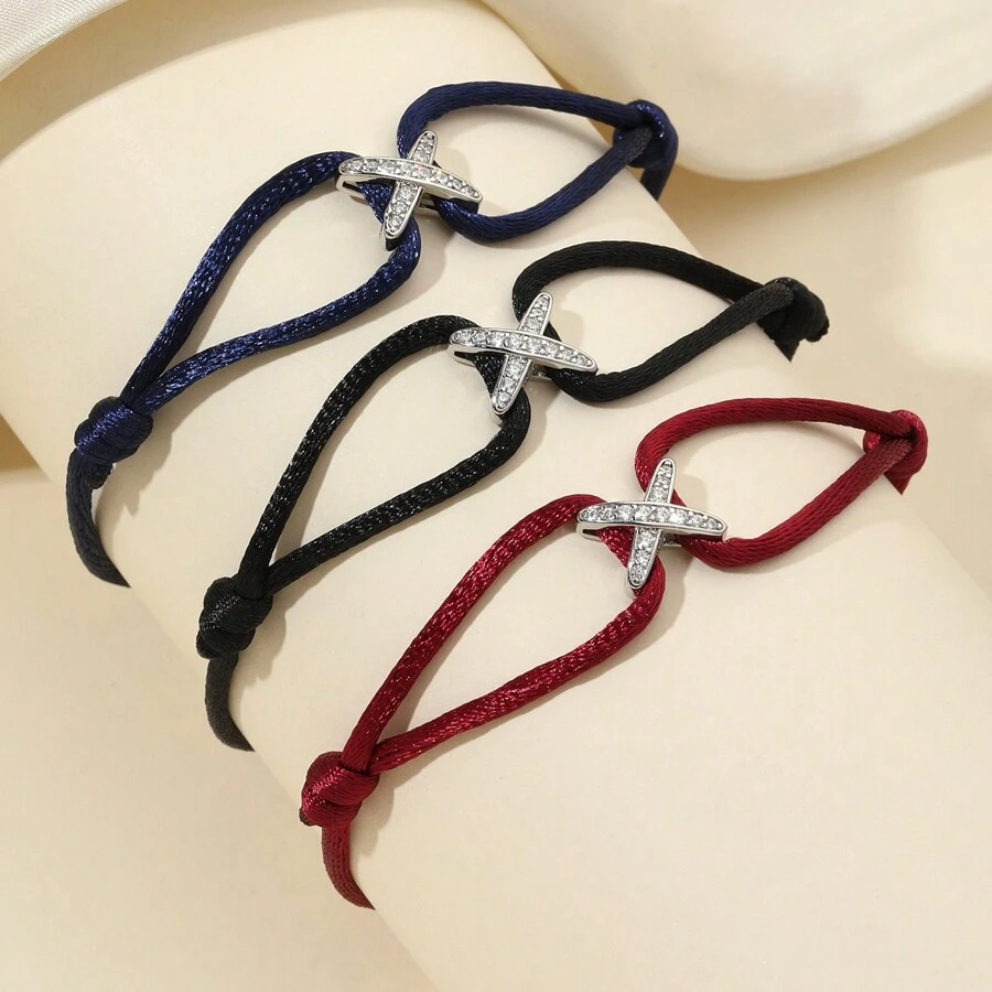1 pieza Cuerda con cruz y diamante de moda como joyería divertida adecuada para el uso diario de mujeres