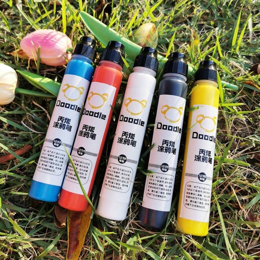 1 pieza Bolígrafo marcador de 45ml con diseño graffiti, punta redonda de 12mm, resistente al agua, apto para graffiti en vidrio, cartón, plástico y metal, de vuelta a la escuela