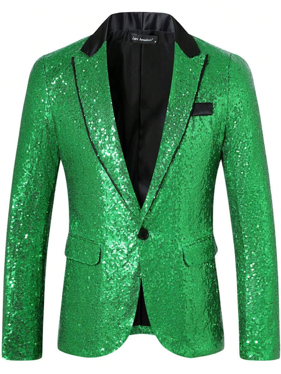 Glinsterende Disco Sequin Blazer Pak Jas Voor Heren, Feest, Podiumoptreden