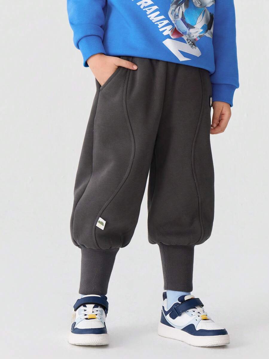 Balabala Pantalones de felpa coral para niños y niñas, gruesos y cálidos para el invierno 2024