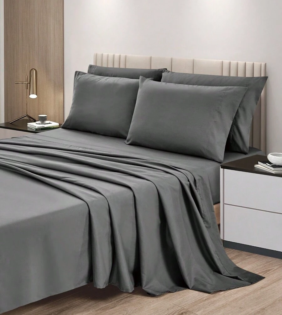 Chezmoi Collection 4/6-Piece Sheet Set - Extra Soft Breathable Brushed Microfiber Bed Sheets With 15" Deep Pocket Sheets & Pillowcases Set