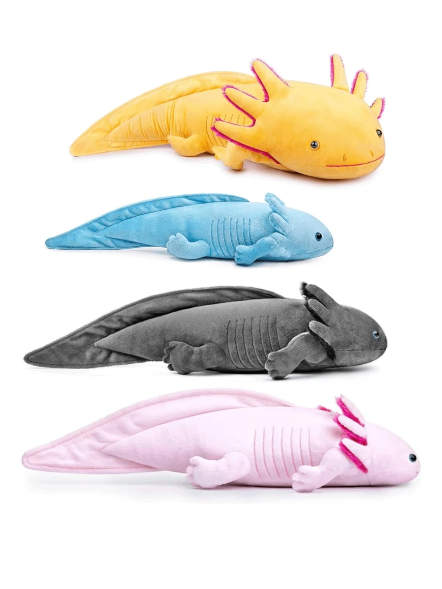 Gran almohada de peluche de ajolote, juguetes de peluche de animales Kawaii, peluches de ajolote rosa, peluches blandos, almohada de peluche suave para regalos de festivales, decoraciones romanas, almohada enorme, almohada de elefante, sudadera con capucha de ajolote