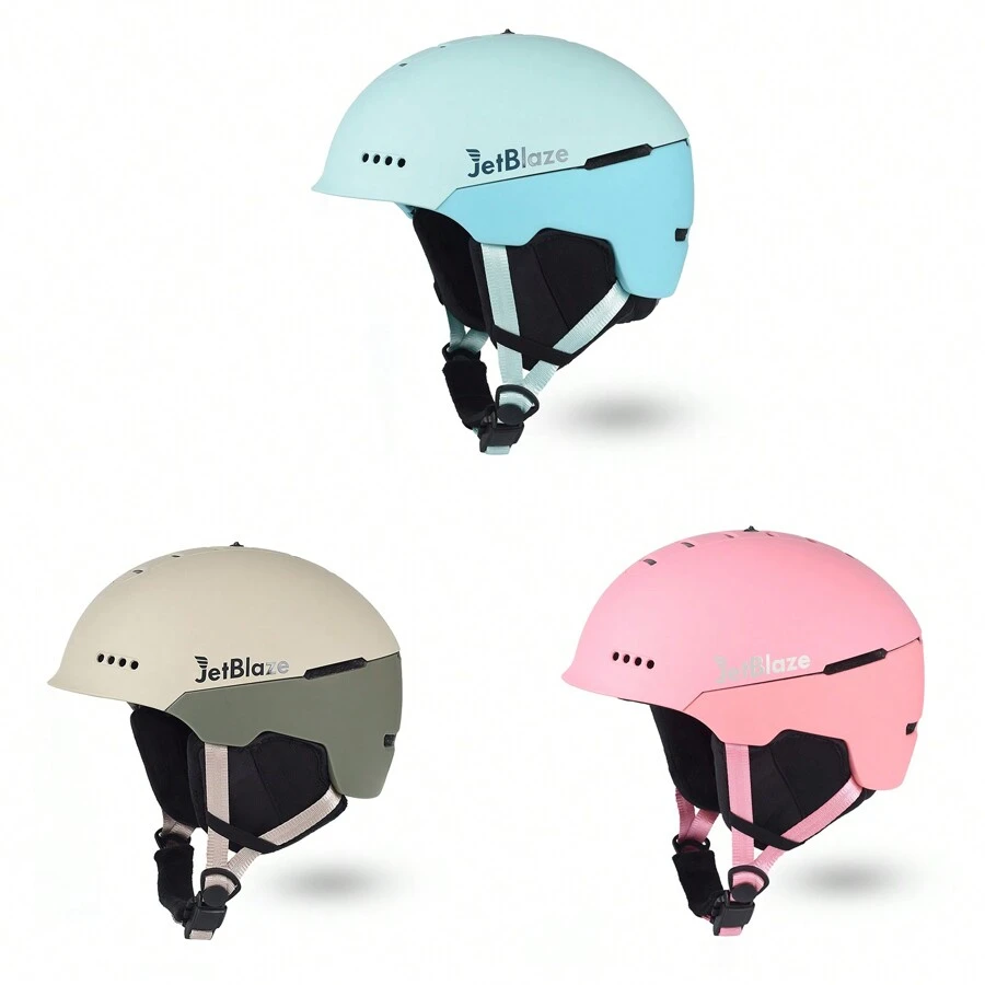 JetBlaze Ski Helm, Snowboard Helm, ABS/PC Schale, stoßabsorbierender EPS Kern, magnetischer Verschluss, individuelle Belüftungsöffnungen, größenverstellbar, in zwei Polstergrößen erhältlich, abnehmbare Ohrpolster