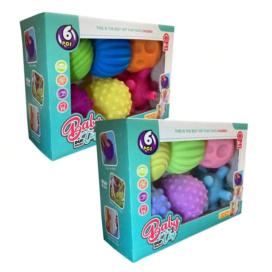 6pcs/Set Baby Sensory Balls, Colorful Soft Tactile Balls Toys, Infants Texture Grasping Ball, PVC Material, Birthday/Holiday Gift