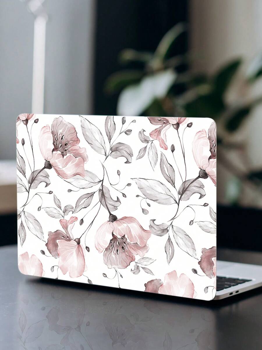1PC Fresh And Simple Flowers Laptop Skin, Made Of High Quality Waterproof And Anti-Scratch Pvc Material, Suitable For Office Desk Tops, Student Desks And Travel Use, Adds Personalized Decor And Protects The Surface Of Your Laptop, Peel And Stick;Can Be Used For Case
