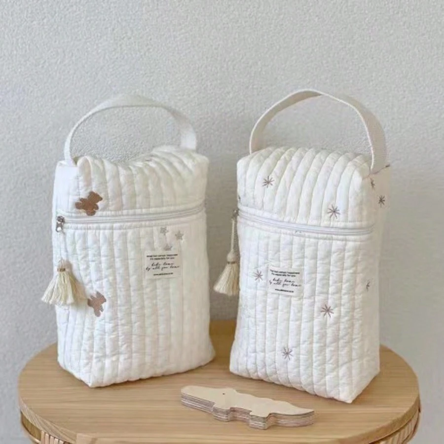 1pc Mommy Diaper Bag Multi-Function Stitching Hanging Pouch Disposable Diaper Storage Bag