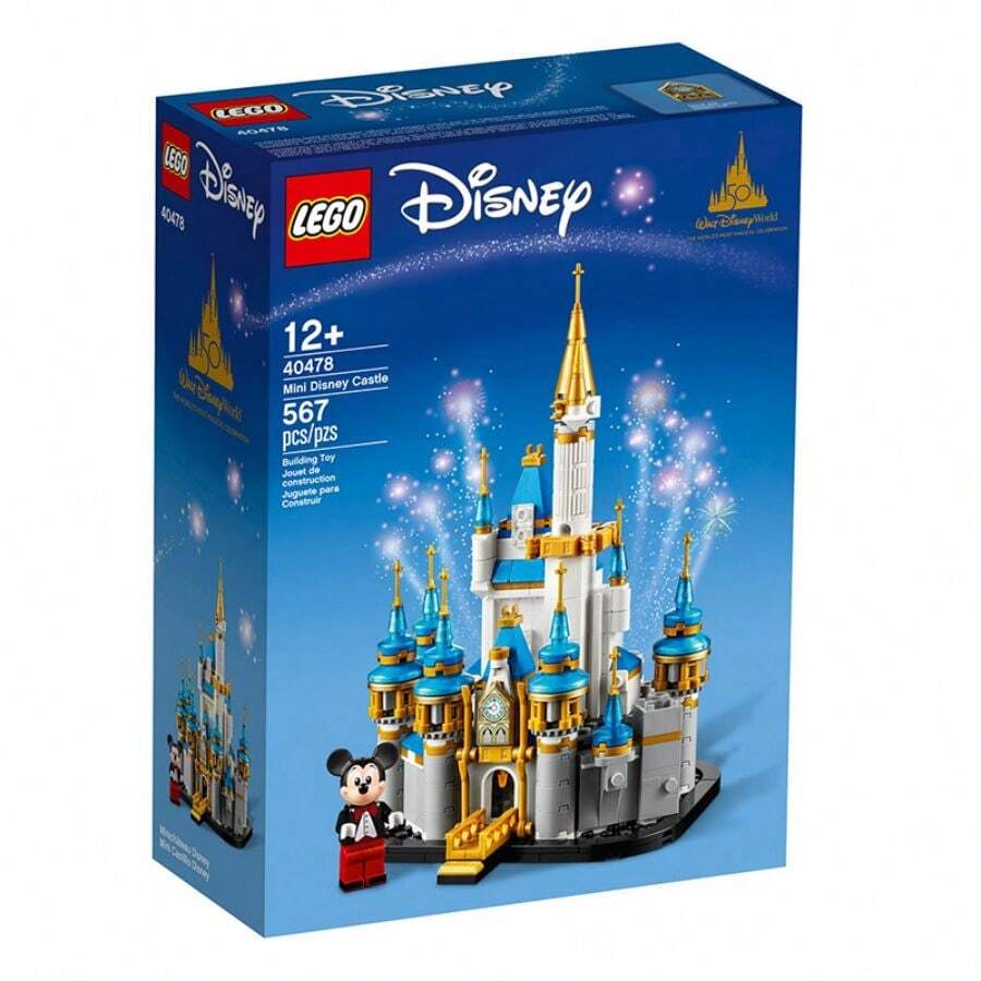 LEGO Modellino castello Disney 40478, puzzle di mattoncini da costruire, giocattolo da regalo, regalo di compleanno