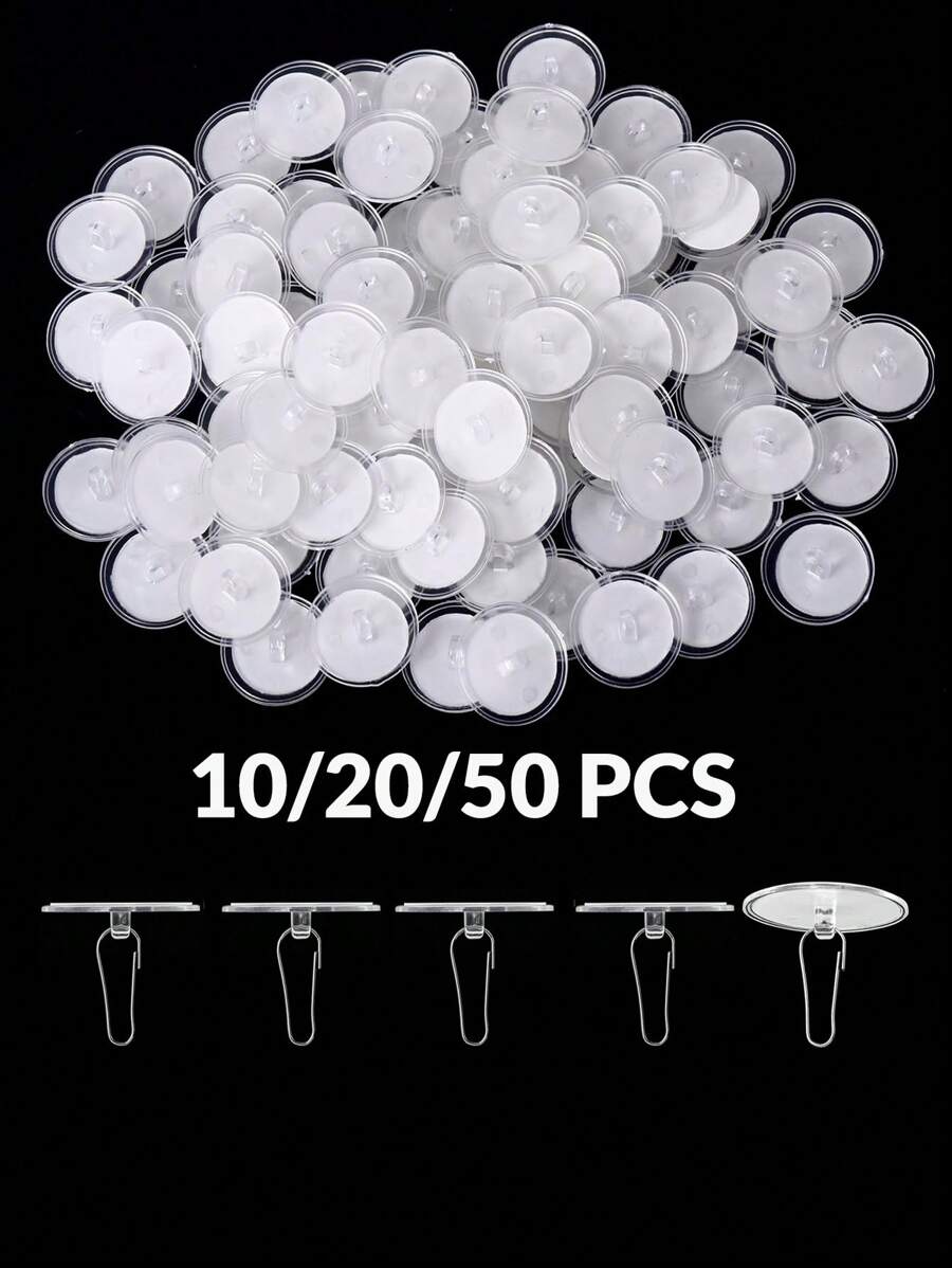 Self-Adhesive Transparent Removable Ceiling Hooks, No Damage No Drill Hooks For Hanging Wedding & Holiday Party Decorations