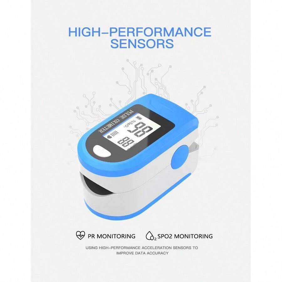1pc Finger Pulse Oximeter Larger Display Blood Oxygen Monitor Fingertip Pulse Oximeter, Batteries Not Included