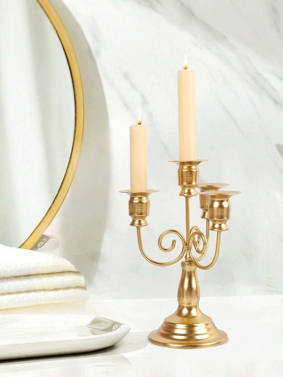 1PC Elegante ijzeren kaarsenhouder voor eettafel - Vintage middelpunt, decoratieve kaarsenstandaard - kaarsenhouder voor bruiloft, dineren, feest, houder voor bruiloft, woondecoratie, vakantiefeestdecoratie, kamerdecoratie, geschenken