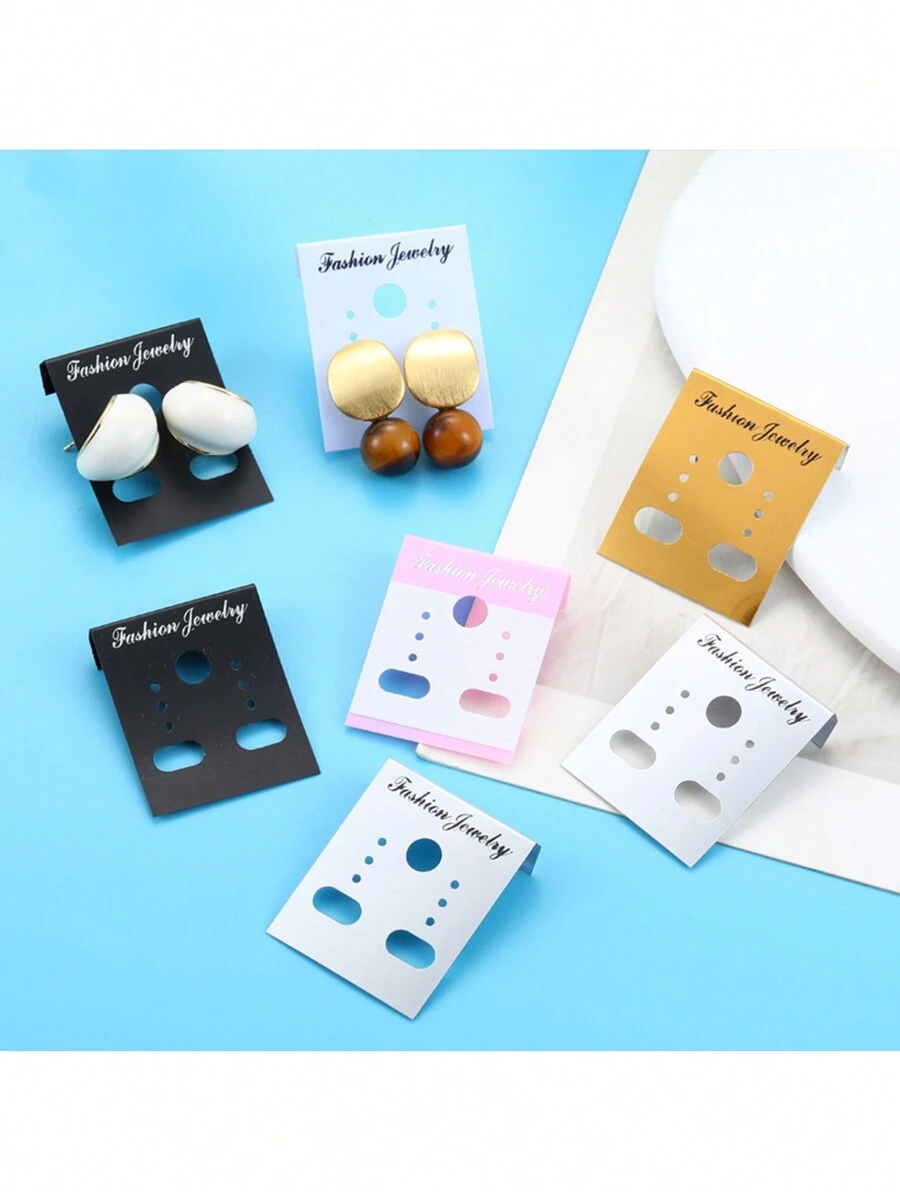 50/100 pièces Cartes de boucles d'oreilles 3 * 3,7 cm, porte-cartes en plastique, sac à bijoux, accessoire de décoration, étiquette de carte coréenne, transparent mat X19