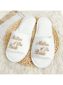 White Slippers With Gold Mother Of the Bride