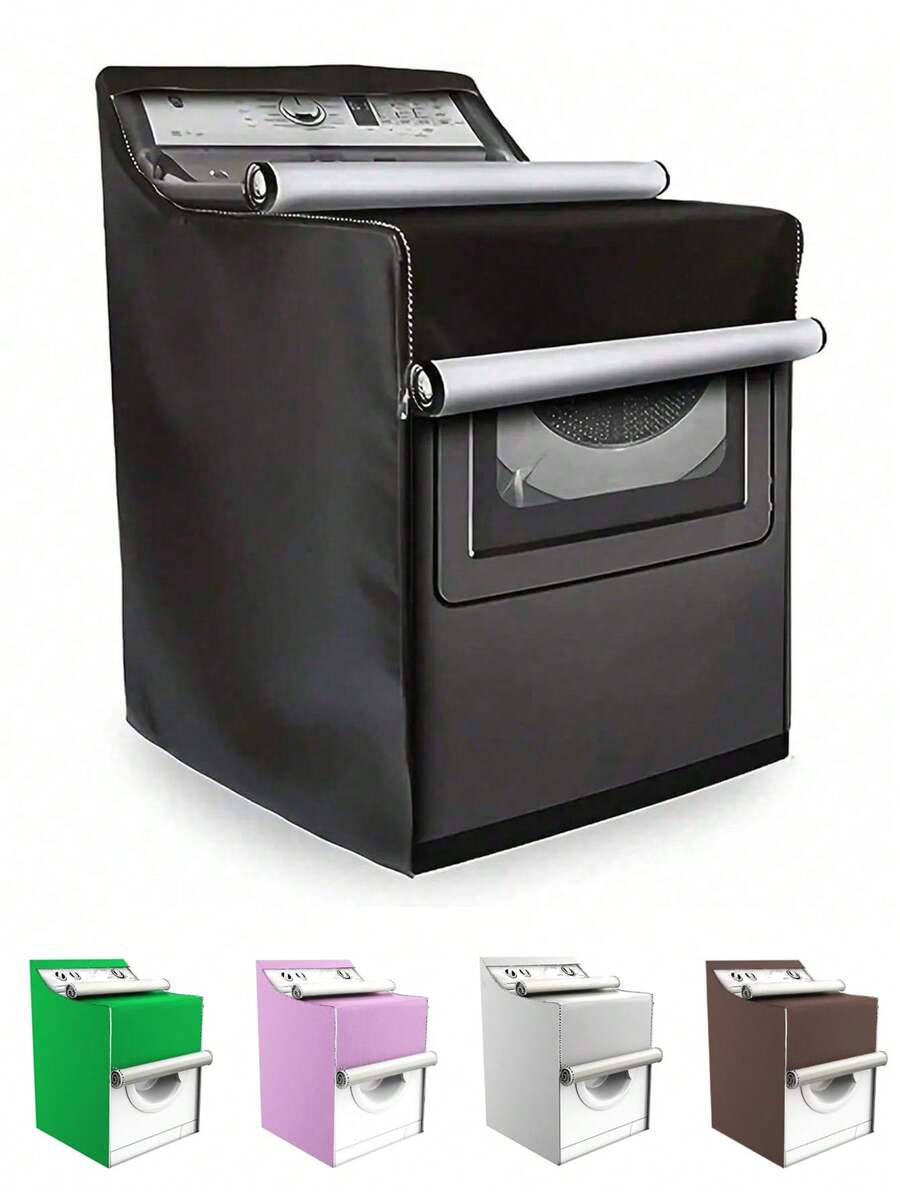 1 Pc Drum Washing Machine And Dryer Waterproof, Sunproof, Dustproof Protective Cover. Oxford Fabric Material, Equipped With Tied Rope For Adjustable Size, Suitable For Most Top-Loading Or Front-Loading Washing Machines.