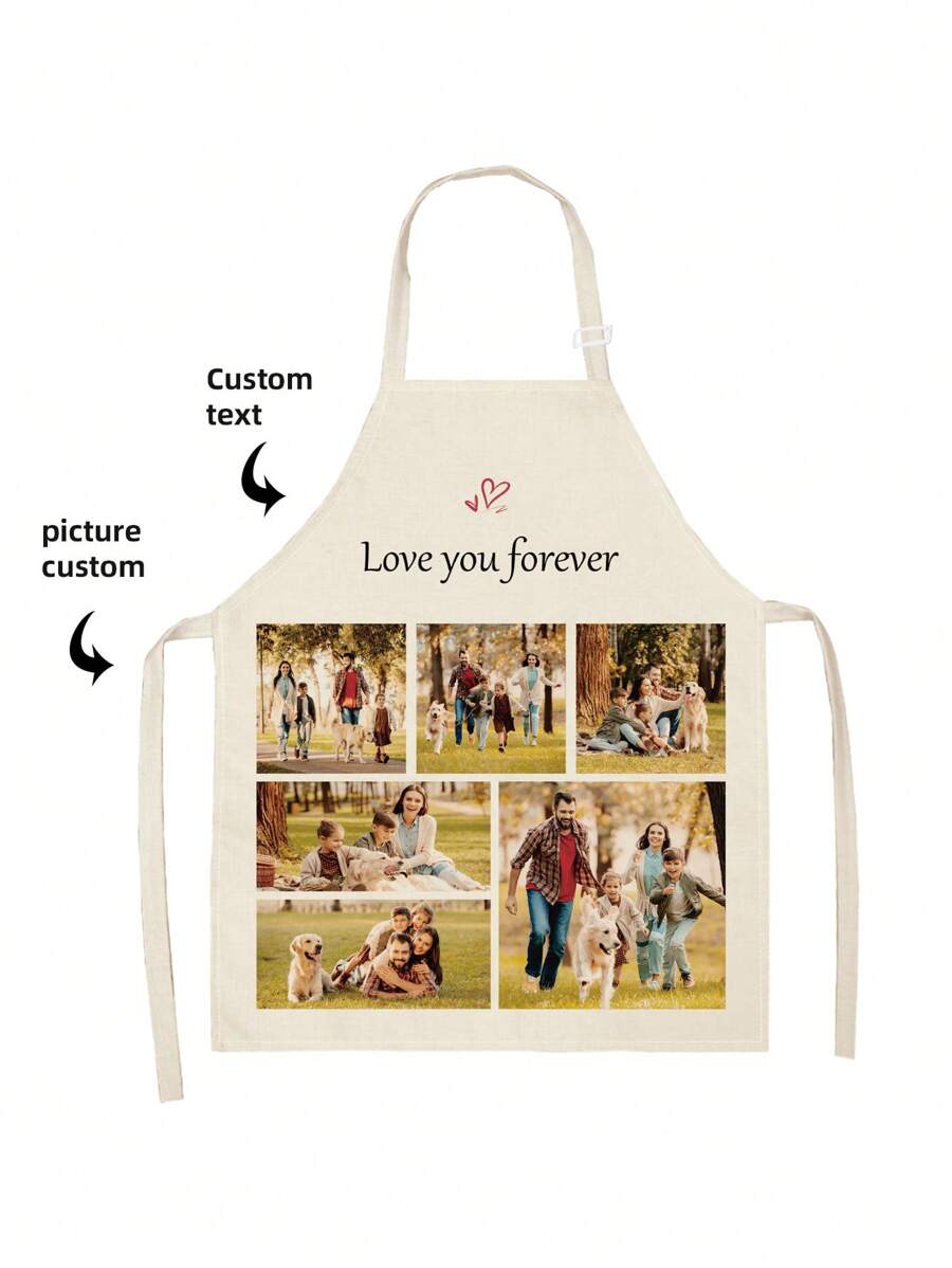 1pc Custom Face Apron With Photo For Mom Men Women Customized Funny Picture Chef Cooking Kitchen Apron Personalized Kitchen Waterproof Apron Customize Photo Logo Picture Name Chef Cook Apron Ideal For Mom Husband Girlfriend Boyfriend Father's Day Valentine's Day Mother's Day Birthdays Anniversaries Graduation Weddings Love Unique Ideal Gifts For Family For Housewarming,Six Custom Images, Customizable Image Text, Customizable Text Fonts
