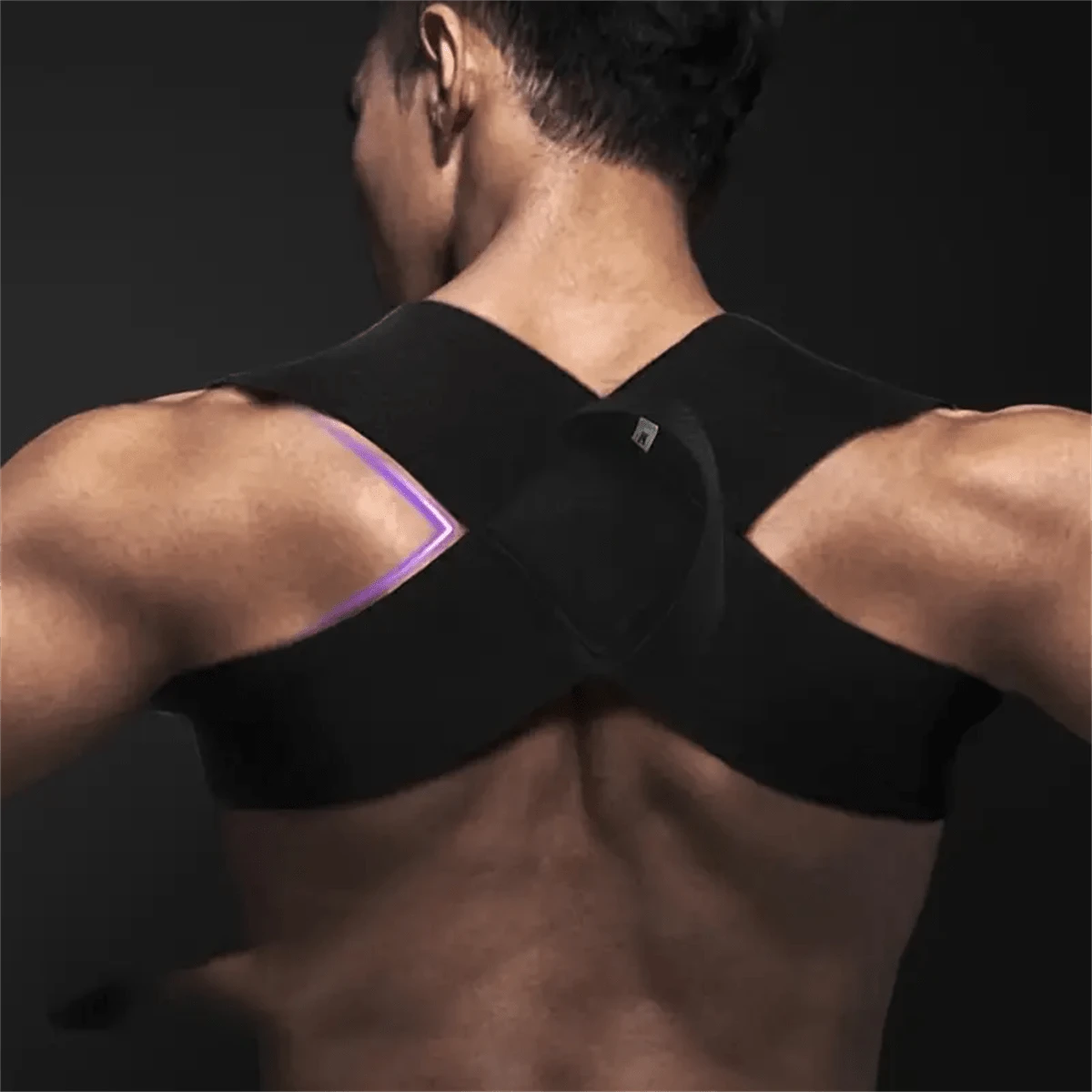 1 Pieza de corrector de postura para hombres y mujeres, soporte ajustable para la Top de la espalda y la clavícula, que proporciona una alineación cómoda del cuello y los hombros para la salud física de hombres y mujeres, fija el soporte de la Top de la espalda, tobillo, espalda y hombro, ropa interior invisible, color negro