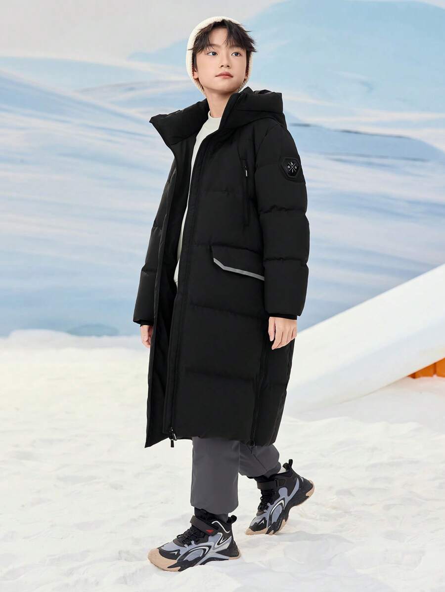 Balabala Boys' Long Down Jacket, New Warm Style For Winter 2024