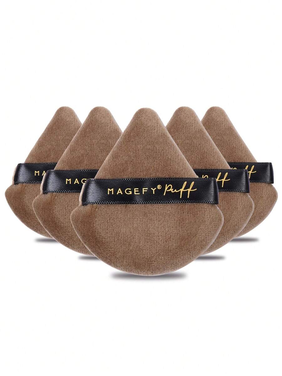 MAGEFY 5 stuks Flocking Triangle Powder Puff, make-up tools met zachte en huidvriendelijke make-up puff, make-up tools gemakkelijk mee te nemen voor op reis, cadeau voor vrouwen en meisjes