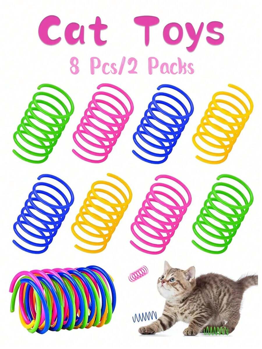 8 Stücke Katze Spielt Springender Bunter Frühlingsspielzeug Nach