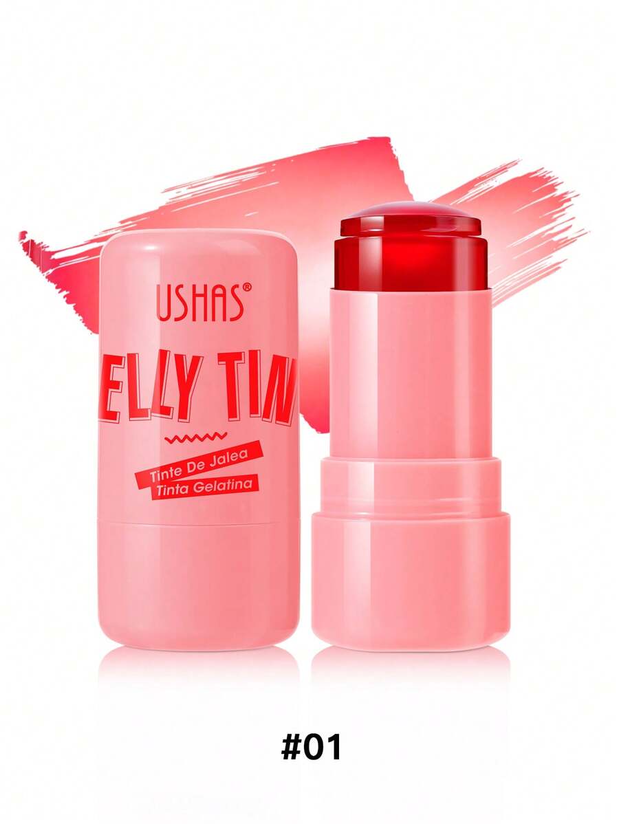USHAS Ushas, 4-Colors 2-In-1 Jelly Blush And Lip Gloss Stick - Moisturizing, Elastic, Multi-Purpose Makeup For Eyes, Cheeks And Lips With Natural Makeup, Suitable For All Skin Typess