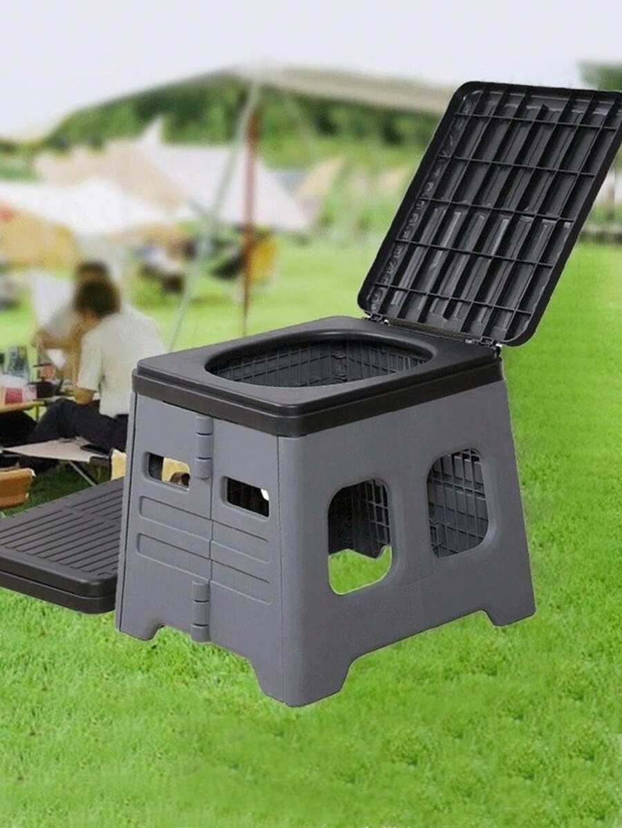 BABONA 1 Stück tragbarer faltbarer Outdoor-Reise-Toilettenhocker, Auto-Camping-Toilettenschüssel (Schwarz) (Grün)