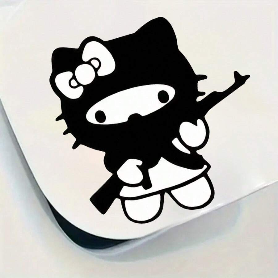 Sanrio Conjunto de 1 adesivo "Eu me protegerei", adequado para bagagem, laptop, telefone, motocicleta, carro, parede e caneca, presente de Natal!