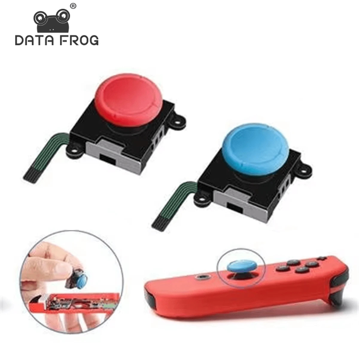 DATA FROG Replacement 3D Analog Joystick Thumb Stick Compatible With Switch Joy Con Controller Sensor Module Potentiometer Repair Tool