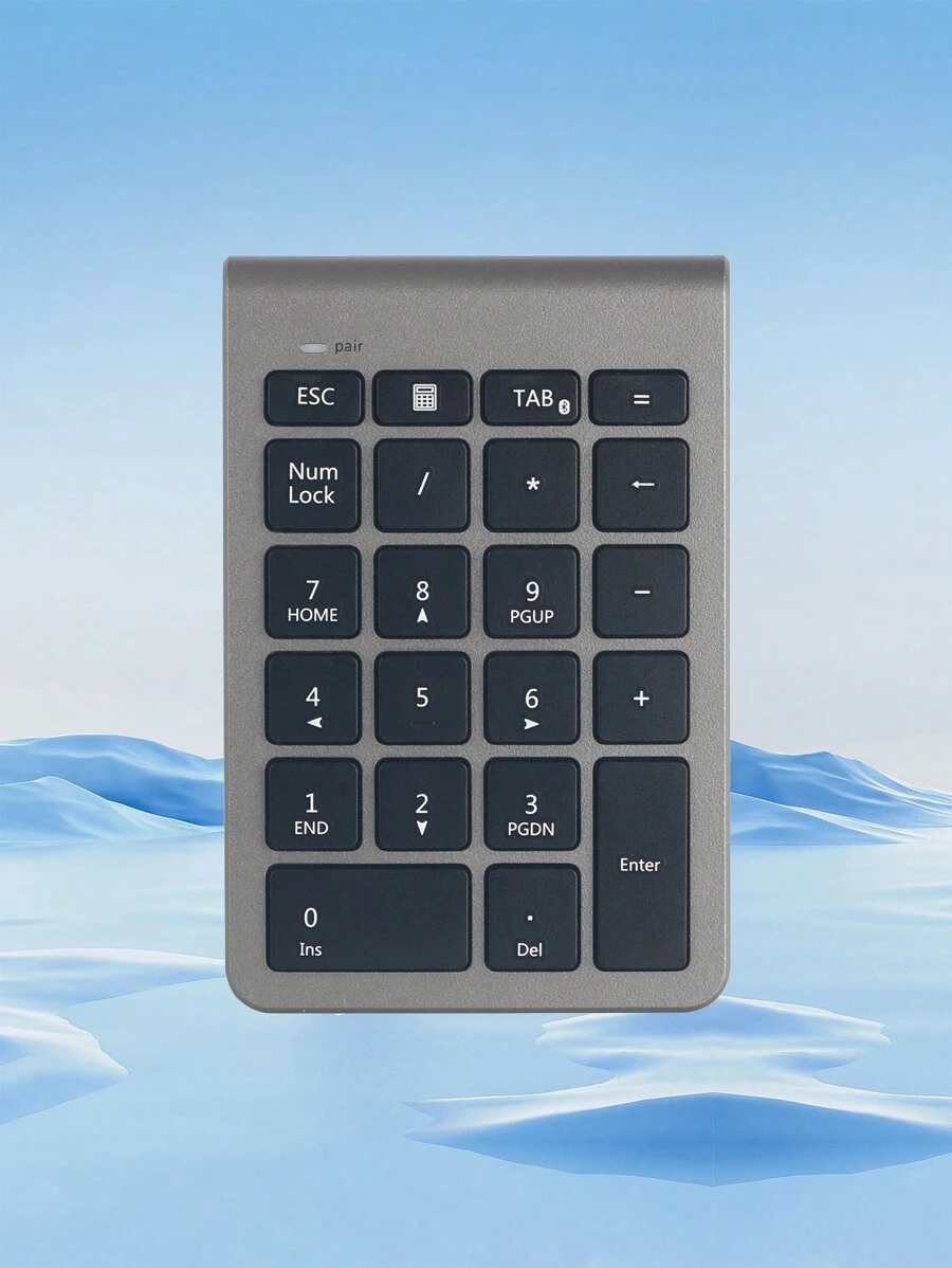 Tastierino numerico senza fili B038, tastierino numerico portatile Bluetooth con 22 tasti, tastierino esterno da 10 tasti per computer portatile, PC, desktop, Surface Pro, notebook - grigio