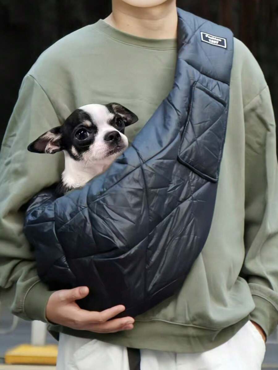 Large-Capacity Pet Messenger Bag-Comfortable Strap, Thickened With Cotton Winter Pet Backpack, Convenient For Travel, Hands-Free Carrying And Stress-Free Pet Transportation